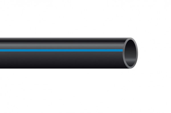 PE-Rohr 32mm x 3,0mm PE-HD PN12,5 schwarz/blau 50m Rolle