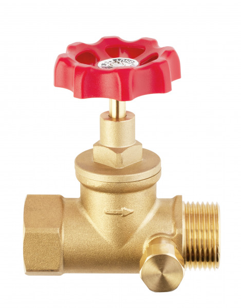 Geradsitzventil IG x AG mit Entleerungsventil Messing